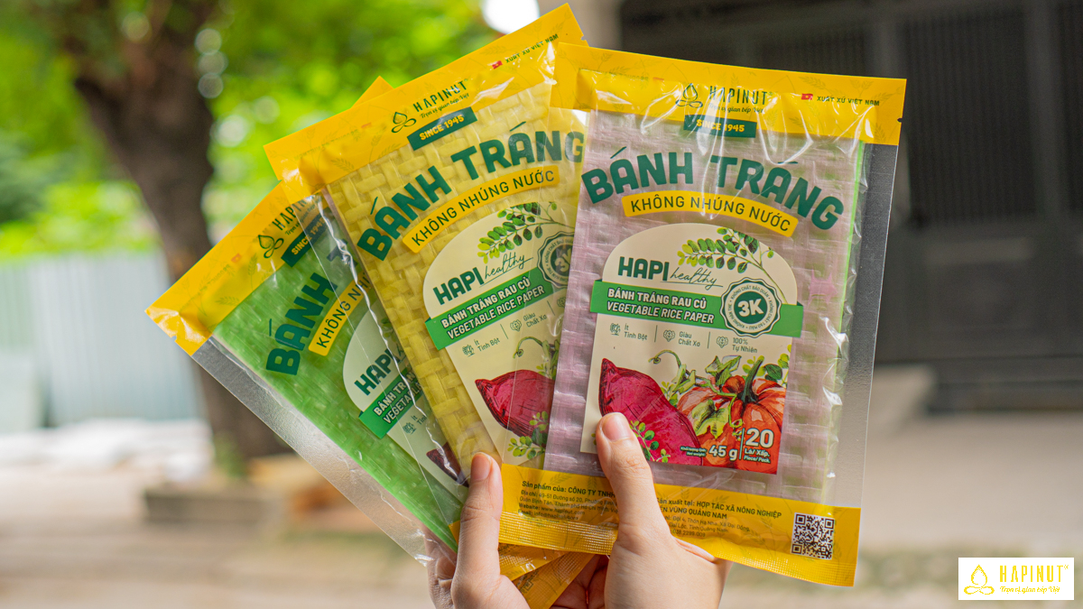 Độc lạ bánh tráng rau củ không cần nhúng nước từ nhà Hapinut 
