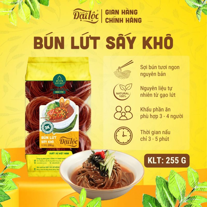 Bún gạo lứt Đại Lộc sấy khô 255G
