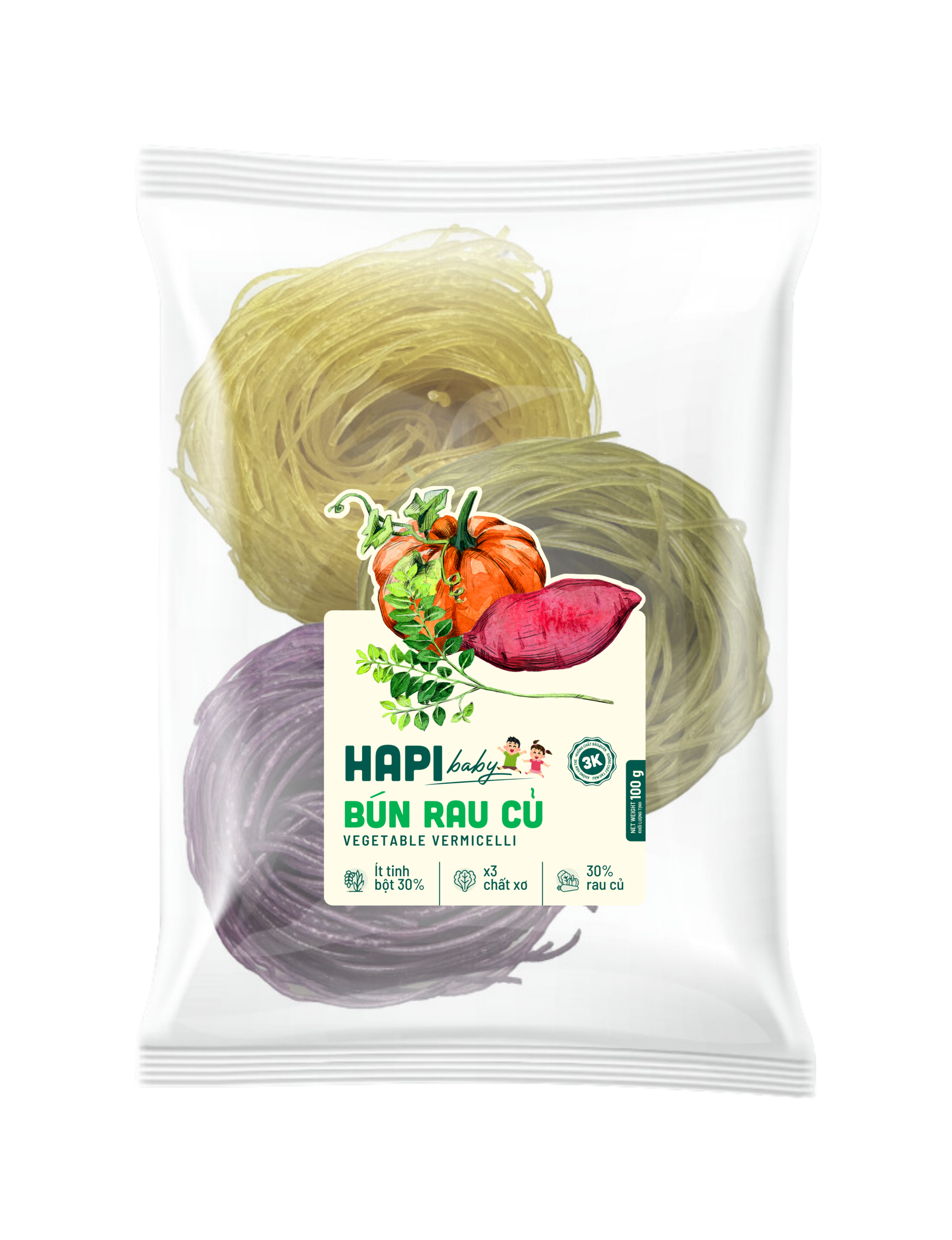 Bún Rau Củ HAPI BABY - Ít tinh bột, X3 chất Xơ